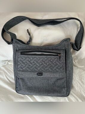 LUG Camper SE Heather Gray Crossbody Tote Bag. Many pockets! Like New!